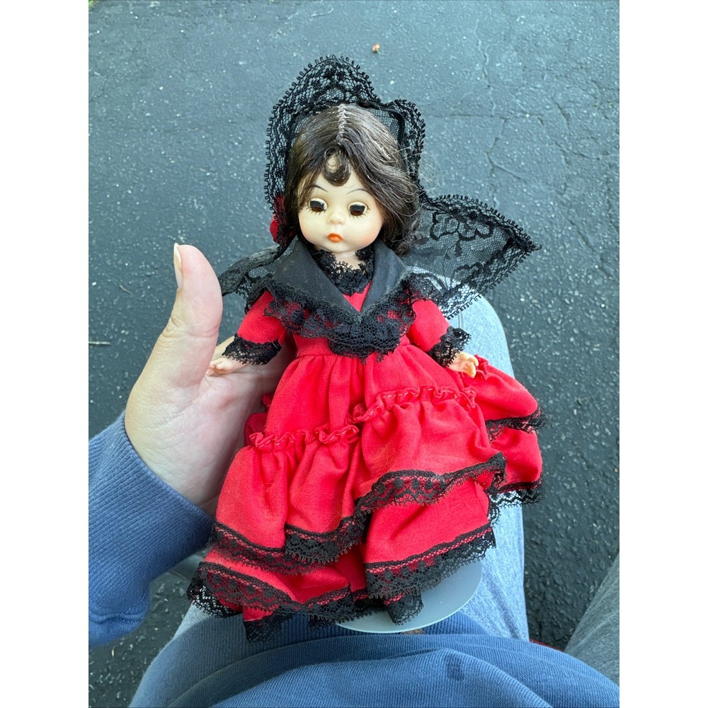 Madame Alexander Spain Doll International Collection Red Lace Dress with Stand